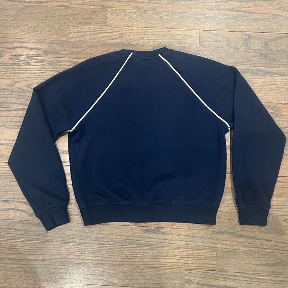 Spanx Crewneck AirEssentials Pique Long Sleeve Top Navy Blue Size Medium - Picture 3 of 5